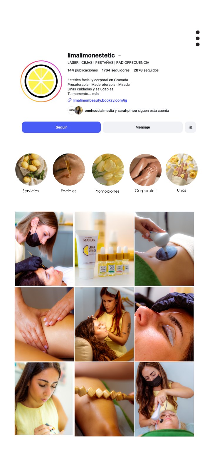 Feed de Instagram de Lima Limón Estética gestionado por Oneh Social Media